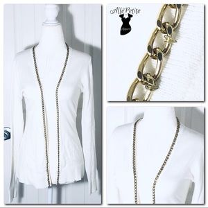 Gold Chain White Cardigan